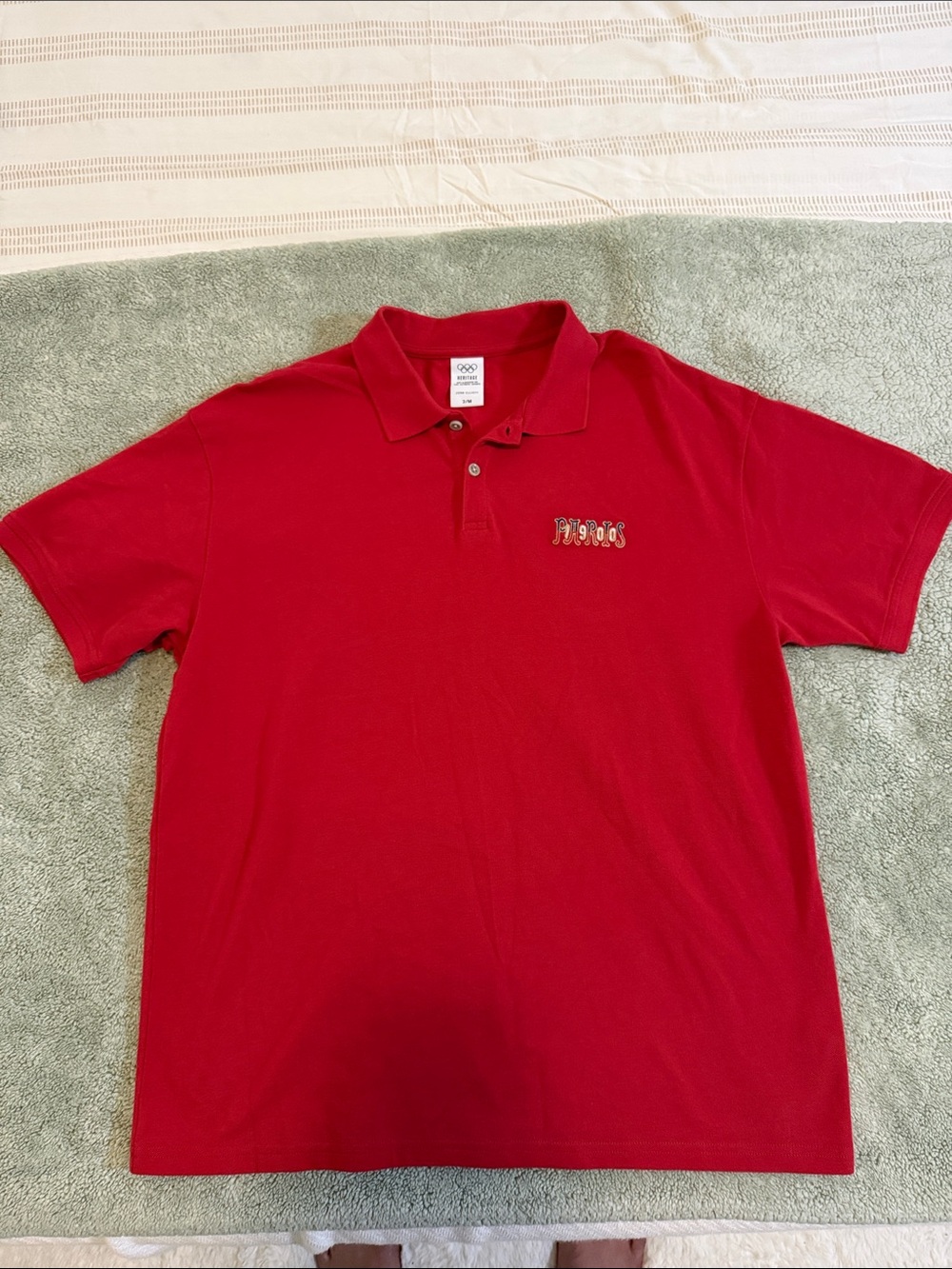 John Elliott Red Polo with Subtle Logo Embroidery